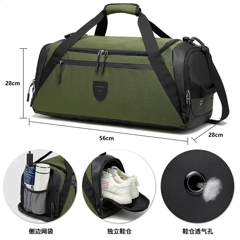 Travel Bag for Men Weekend Traveling Duffle Tote 2024 Boston Sports Gym Green Khaki Gray Black Big Large Hand 240819ZYl