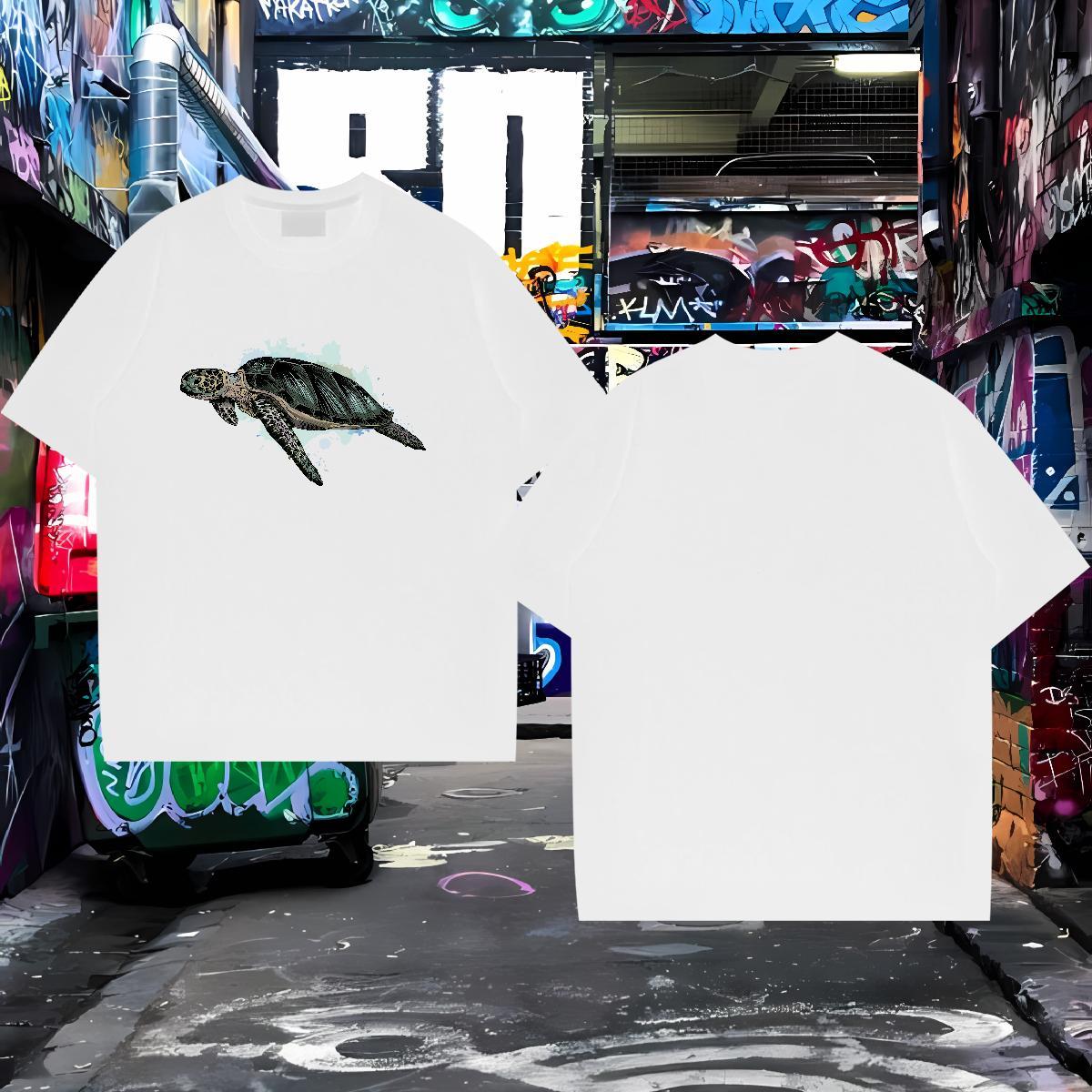 Customized Mens Tshirts tortoise Casual Daily Wear 230g Pure Cotton Tops Breathable Crew Neck Comfortable T Shirt For Man Custom Print Plus Size