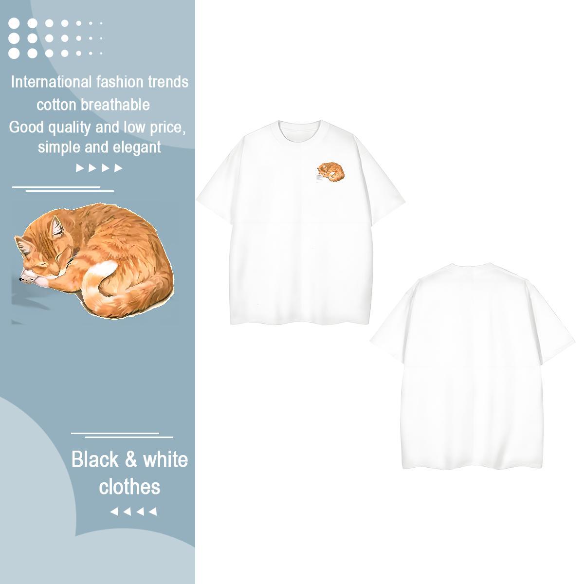 Designer Fashion Tshirts cute High Street Hip Hop 230g 100% Cotton Clothes O Neck Short Sleeves Brand T-Shirts Cartoon Printing L-4XL