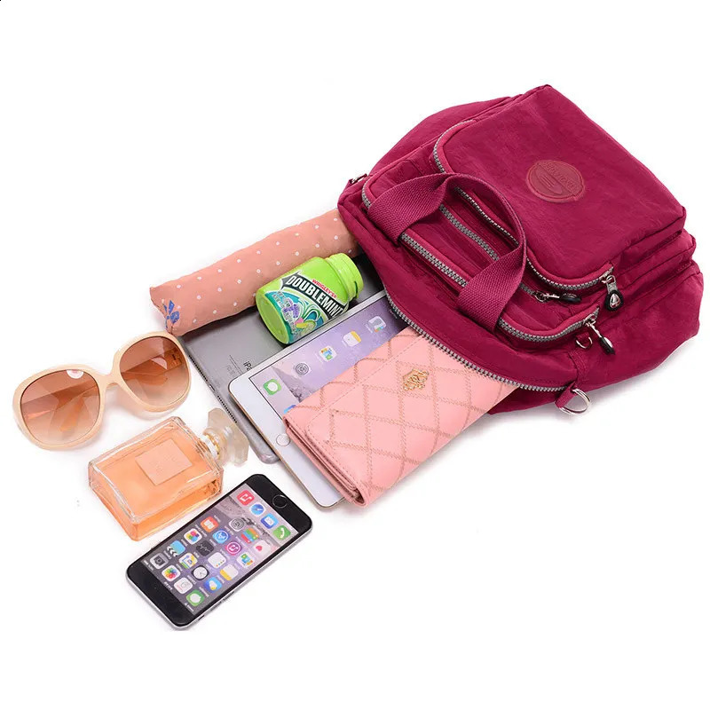 Womens messenger bag clutch womens handbag three zipper main bag womens er shoulder cross body bag Sacamain 240819