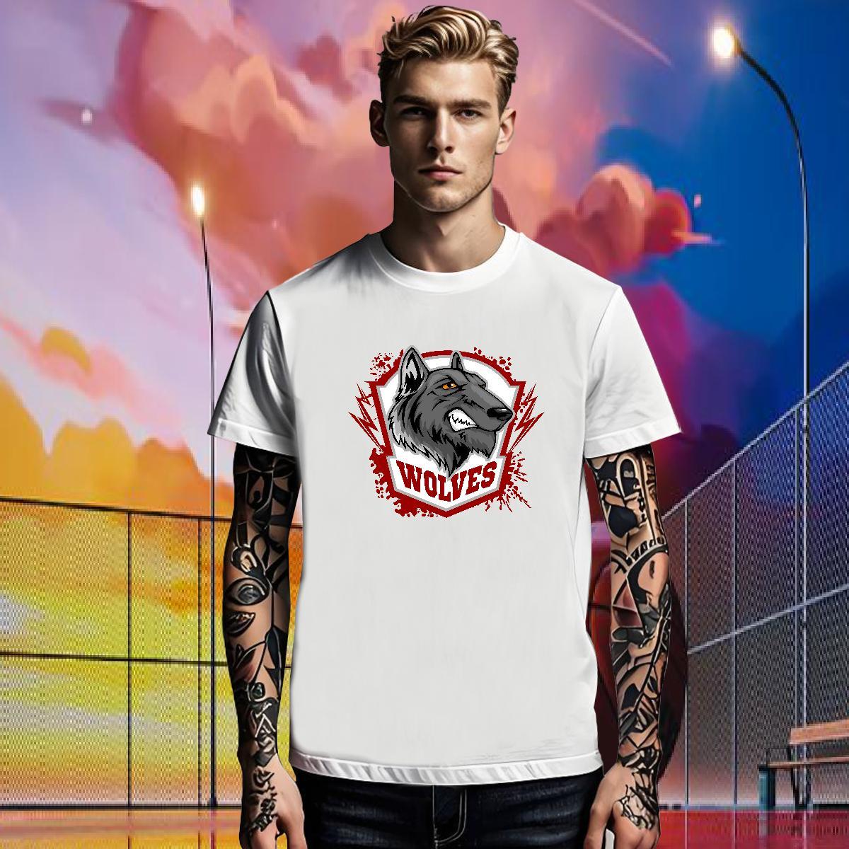 2024 DIY Men Tees wolf Street Wear 230g 100% Cotton Clothes Breathable Crew Neck Unisex Man T Shirts Custom Printing