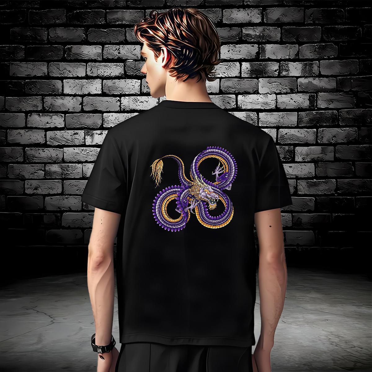 T Shirts Men 230g Pure Cotton dragon Daily Wear Crew Neck Breathable DIY Men Clothes T-Shirt Designer Fashion TOP Quality Tops Tees