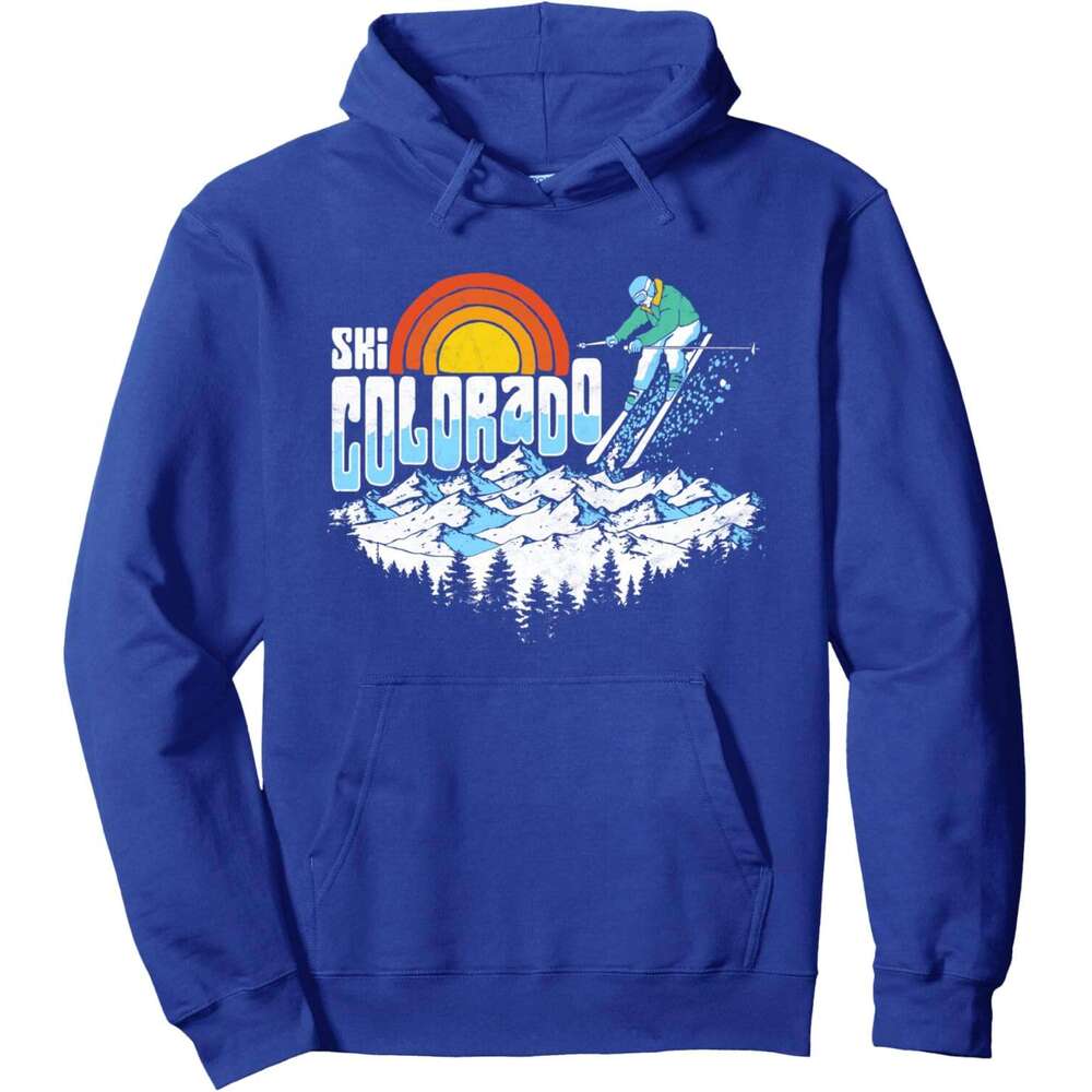 Hoodie for Mens Womens Retro Ski Colorado Extreme Skiing Graphic Hoodie Hoodies sweatshirt pullover jacket Long sleeve