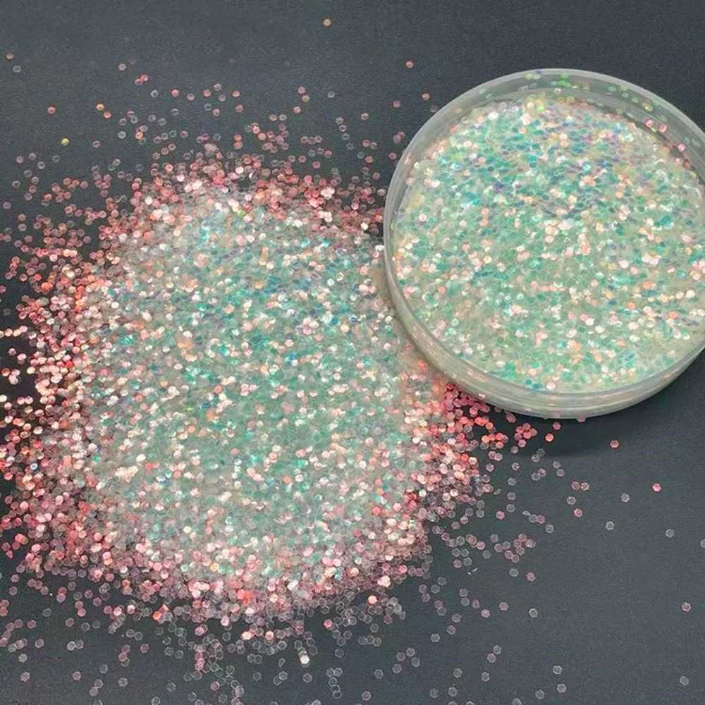 10G Holographic Nail Glitter Sequins 1/24 Chunky Laser Sparkly iridescent 1mm Colorful Dream Rainbow Nail Art Decoration FlakesXJ240815