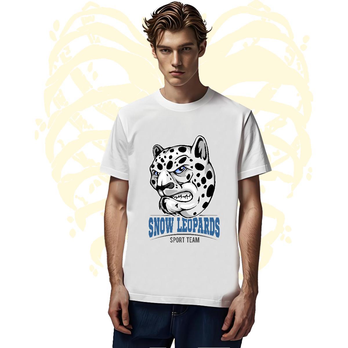 Soft T Shirts Men leopard Breathable Soft Casual Daily Wear Asian Size 230g 100% Cotton Men Tops Tees Fashion Casual Clothings