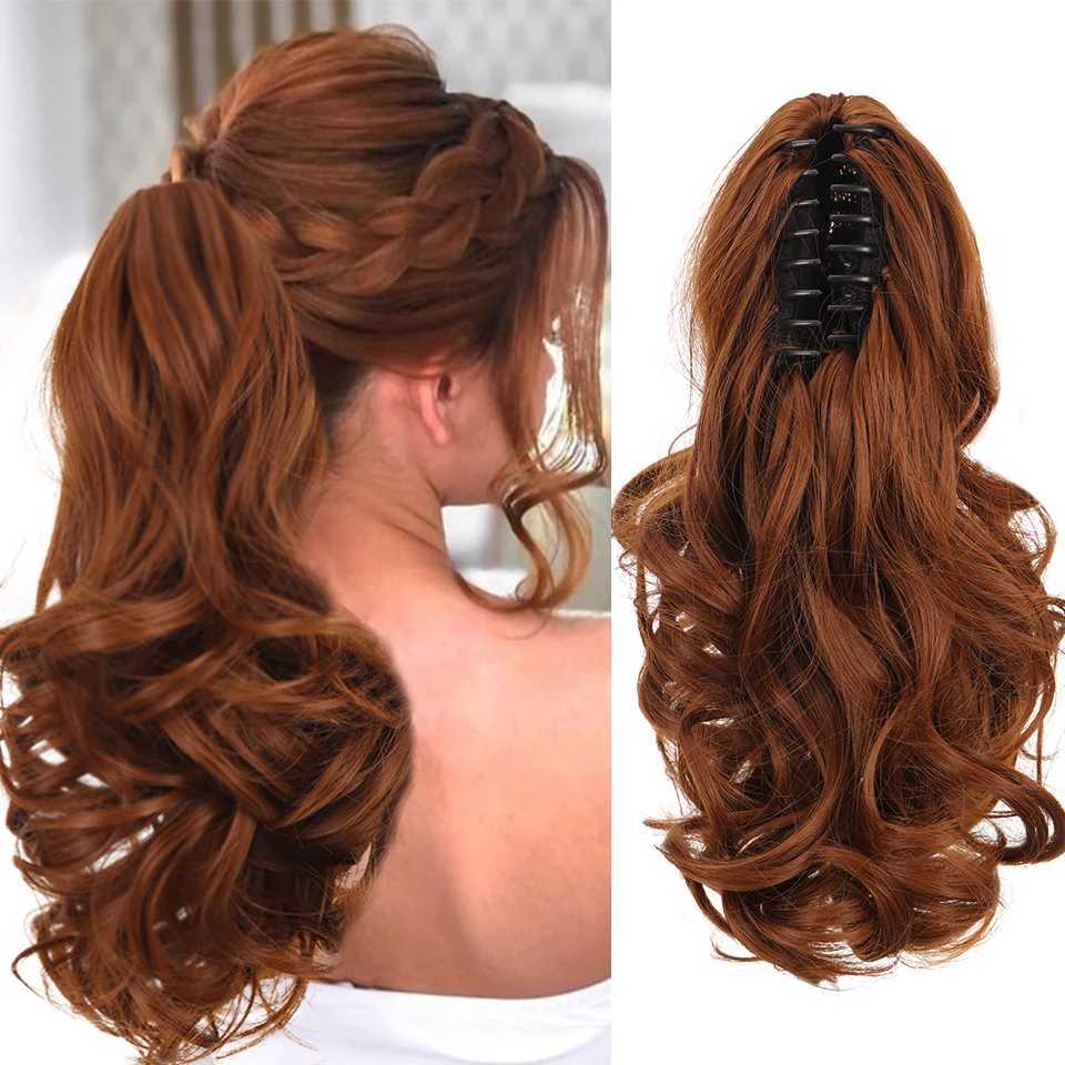 DIFEI synthetic wig ponytail hair extension wig natural black heat-resistant female wig clip ponytail curly hair W240817