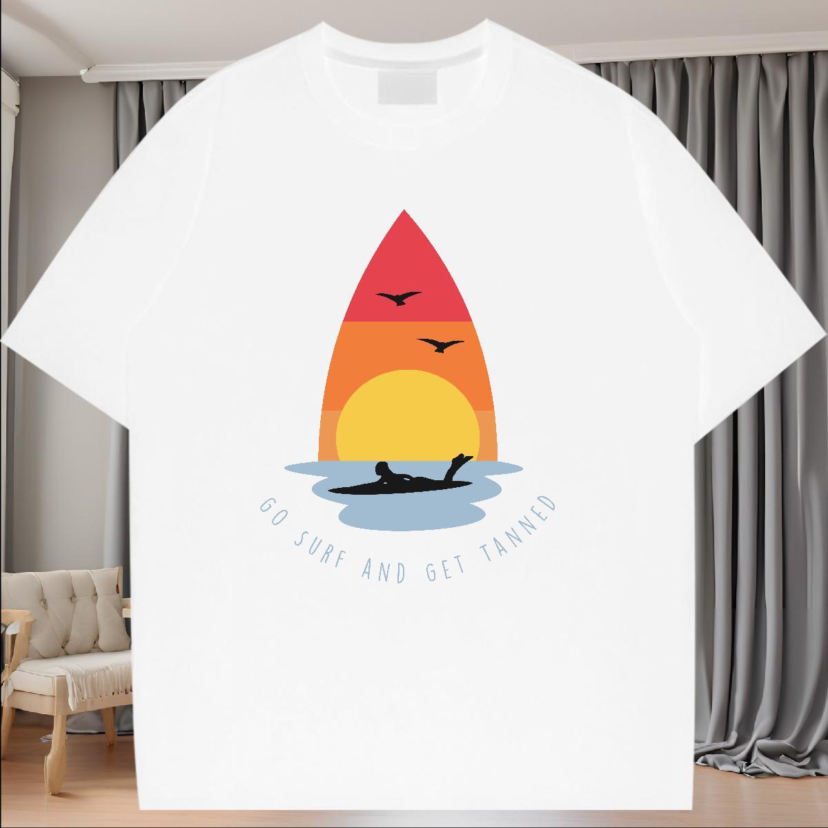 2024 DIY Unisex Tshirts Casual Daily Wear Breathable Short Sleeve Clothes Shirt 5A 230g Cotton sea Custom Printing Woman T Shirts