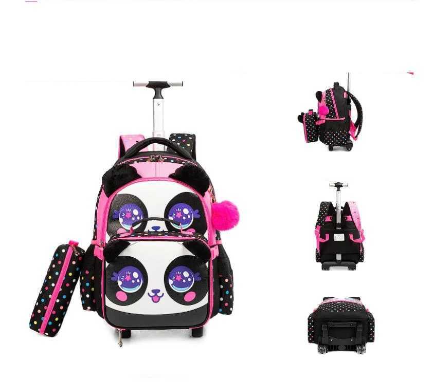 Girls Rolling Luggage Suitcase Travel Trolley Bag for Girls Primary School Student School Trolley Bag Set Lunch Bag Pen bag Set Y240820