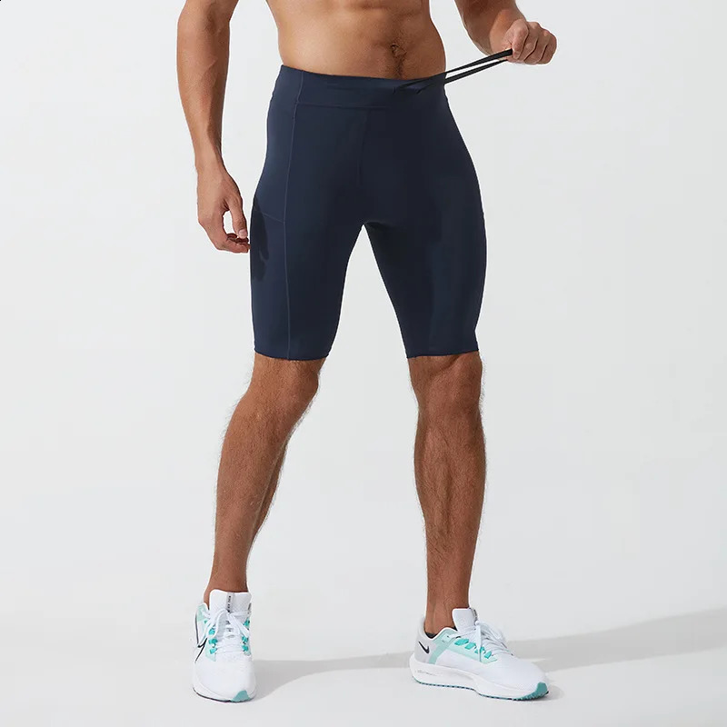 Compression shorts mens quick drying bodybuilding fitness elastic waist sports bottom gym running 240819