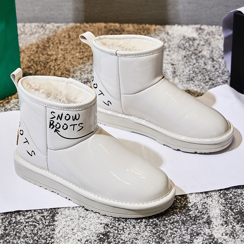 Ddmysports Winter Snow For Women New Plush And Thick Flat Bottomed British Style Short Cotton Boots One Foot Casual S OUTDOOR