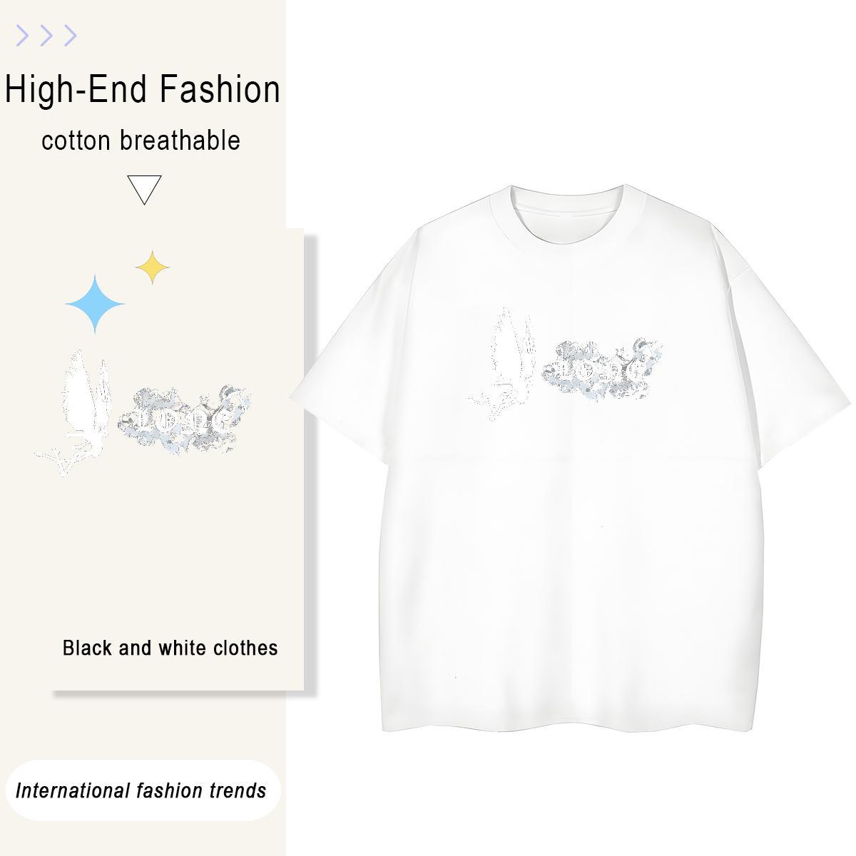 Fashion New Men Tees Butterfly Outdoor 100% Cotton 230g Clothings Crew Neck Breathable Wholesale Man T Shirts Graphic