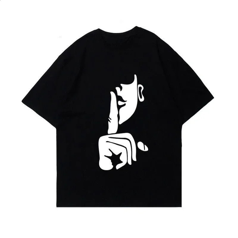 High Quality Cotton Skull Pattern Printed Short Sleeved T-shirt for Mens Ins Style Oversized Loose Trendy Casual Y2k Couple Top 240819