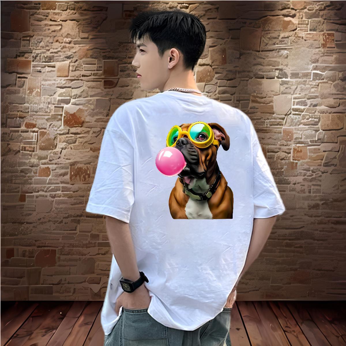 New Arrival Men Tshirts dog Casual Daily Wear 100% Cotton 230g Tee Shirt Short Sleeve Soft High Quality Mens T Shirts Custom Print Plus Size