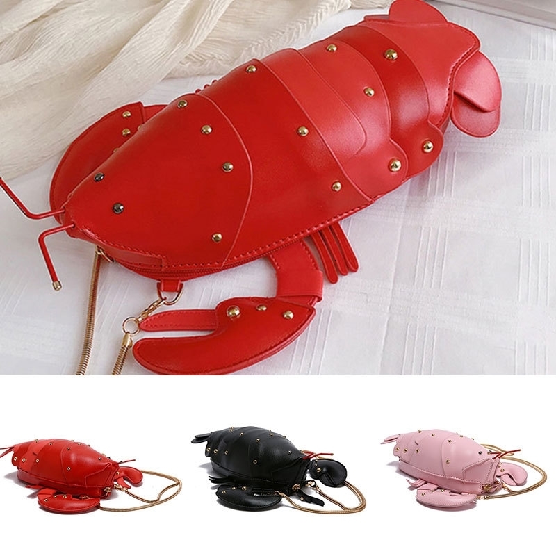 Fashion Cute Lobster Shape Women Shoulder Bags PU leather Crossbody Bags For Women Fuuny Shoulder Bag Ladies Messenger Bag 240819
