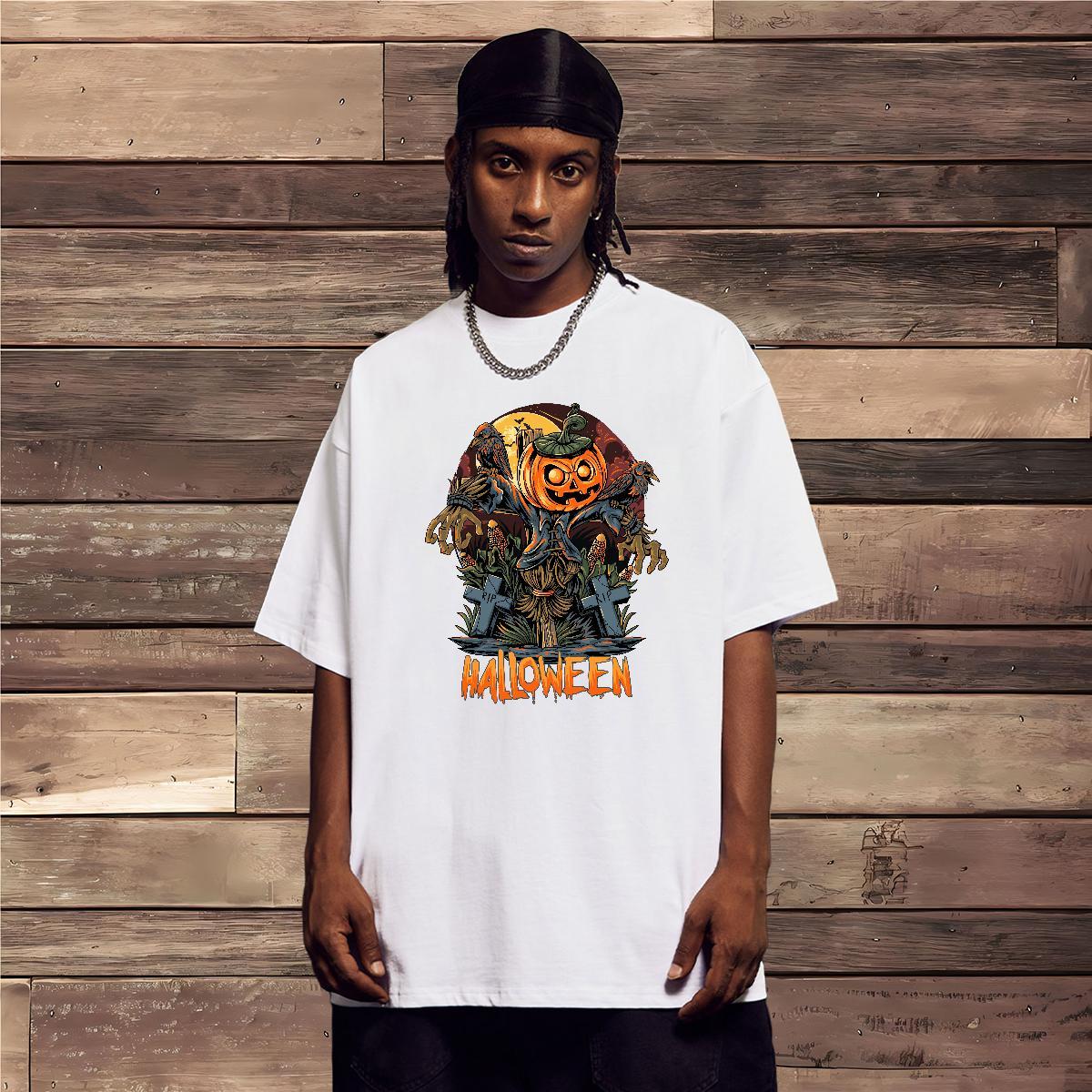 Free Shipping T-Shirts scary Breathable Short Sleeve Casual Oversized 3XL 4XL 230g Cotton Men Clothes T-Shirt 2024 Designer Tops Shirt