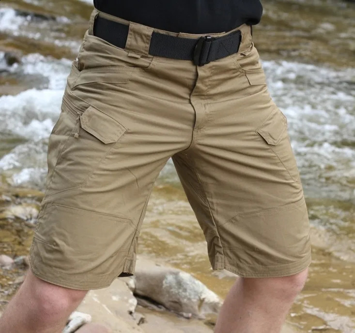 Mens highquality cargo shorts tear resistant military training fashionable casual knee length shorts; 240819