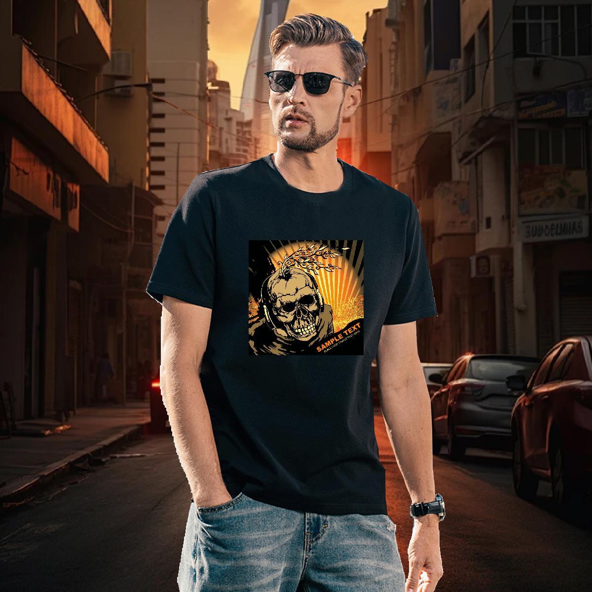 T Shirts Men 230g Pure Cotton scary Daily Outfit Breathable Floral Print Couples T Shirts New Arrival Designer Tops
