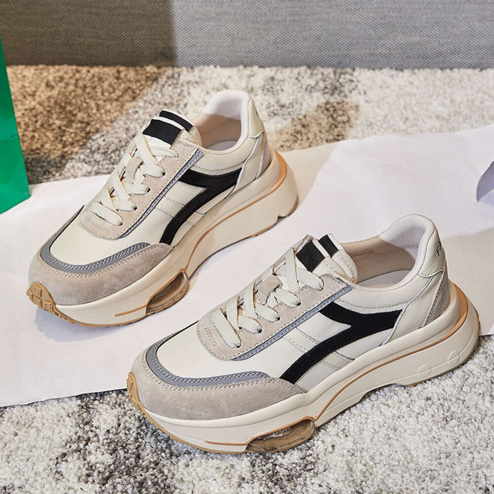 Ddmysports Absorbing Film Bottom Layer Pig Dad New Spring Height Increase Running Casual Versatile Genuine Leather Women S Shoes OUTDOOR