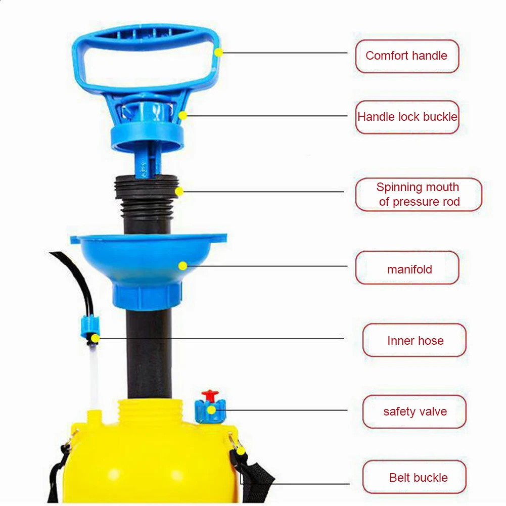 2L/ 5L Hand Pressure Sprayer Air Pressure Pump Sprayer for Garden Irrigation Gardening Tools Watering Can Mist Nozzle for Lawn 240819