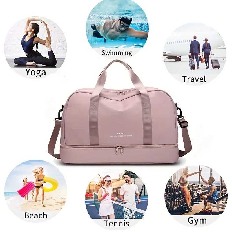 Expandable Travel Duffle Bag for Women Sports Handbag Fitness Bag Large Capacity One Shoulder Weekend Overnight Bag CL240820
