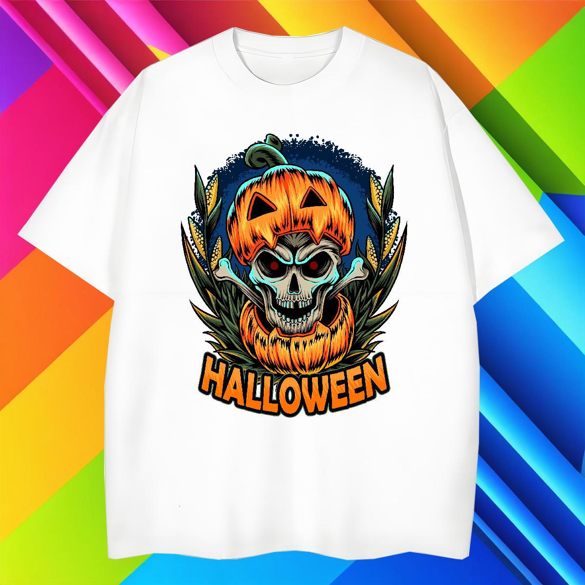 Soft T-Shirts halloween Breathable Crew Neck Home Outdoor Anime Print 100% Cotton 230g Tshirts Factory Direct Tees Shirts