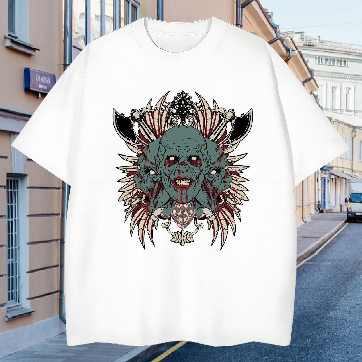 Man T Shirts 230g Cotton demon Outdoor Crew Neck Breathable Custom Big Size Men Tees Fashion New Loose Tshirts