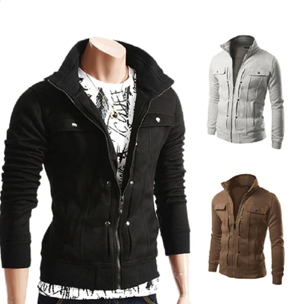 Hoodie wool cardigan hooded jacket mens sweatshirt 240819
