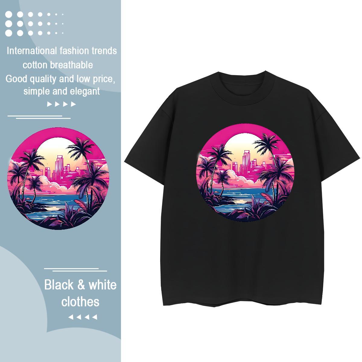 2024 DIY Tshirt for Man Woman high-rise Hip Hop Street 230g Cotton Clothings O-Neck Short Sleeve Free Shipping Man T Shirts Floral Print