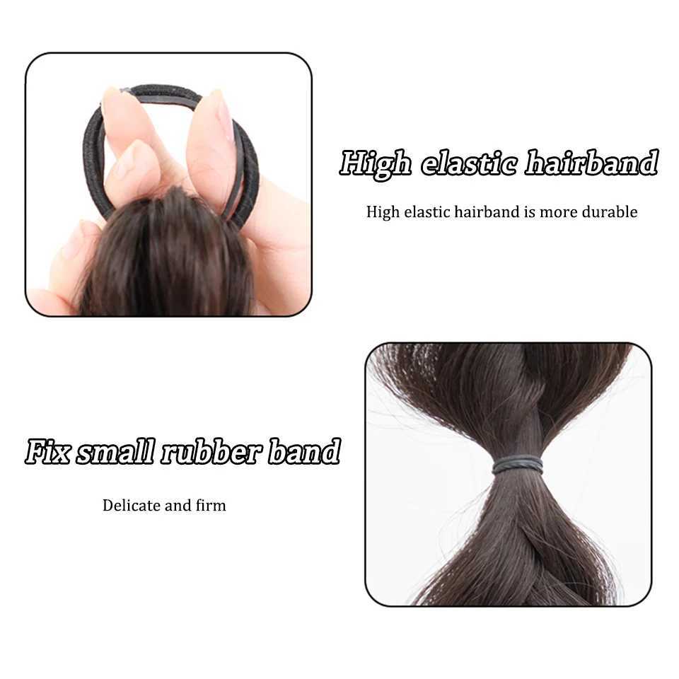 LM Synthetic Bubble Twisted Ponytail High Elasticity Wig Female Hair Side Natural Lantern Braid Black House Tail Hair W240817