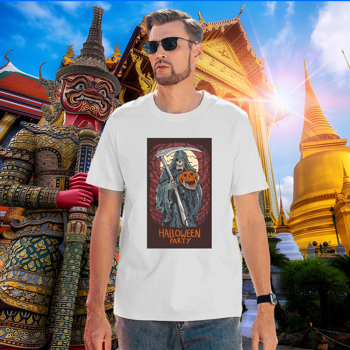 Loose T Shirts Men halloween Breathable Soft Beach Oversized 230g 100% Cotton Couples T Shirts Custom Tops Tees