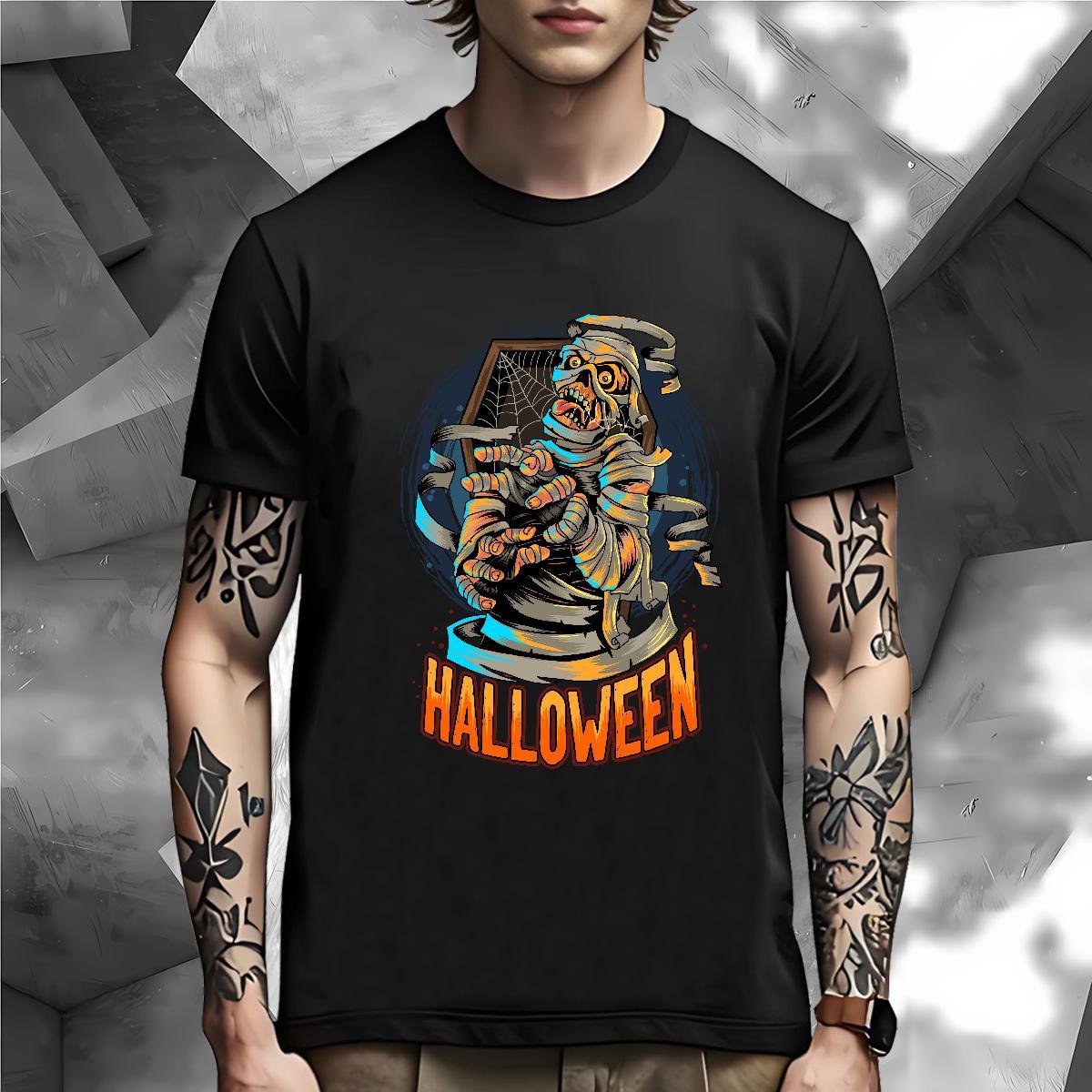 Classic T-Shirts for Men skull Crew Neck Breathable Sport Oversized 230g Pure Cotton Tshirt for Man Woman Customized Clothes