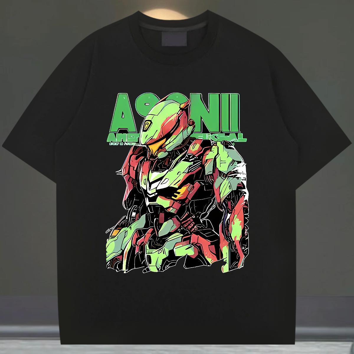 Soft Men Tees Outdoor 230g Cotton Custom Big Size Crew Neck robot T Shirts Men Casual New Tee Shirt