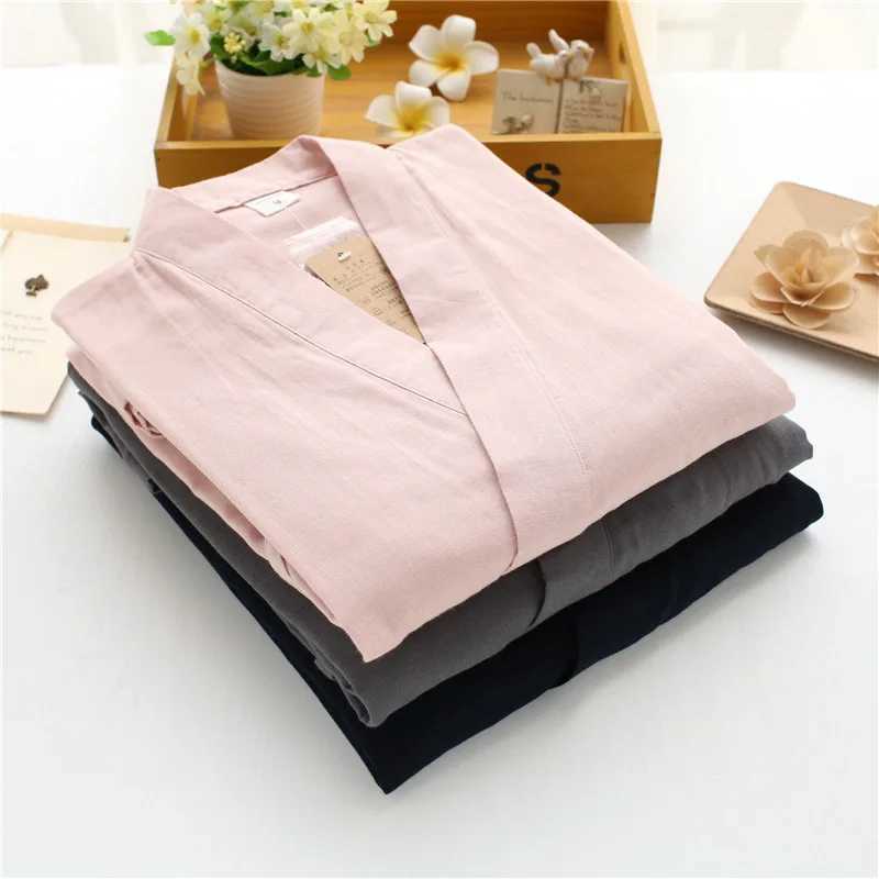 2024 New Japanese Kimono Summer Couples Pajama 100% Cotton Pajama 2-piece Set Simple Pajama LoungeweW240719
