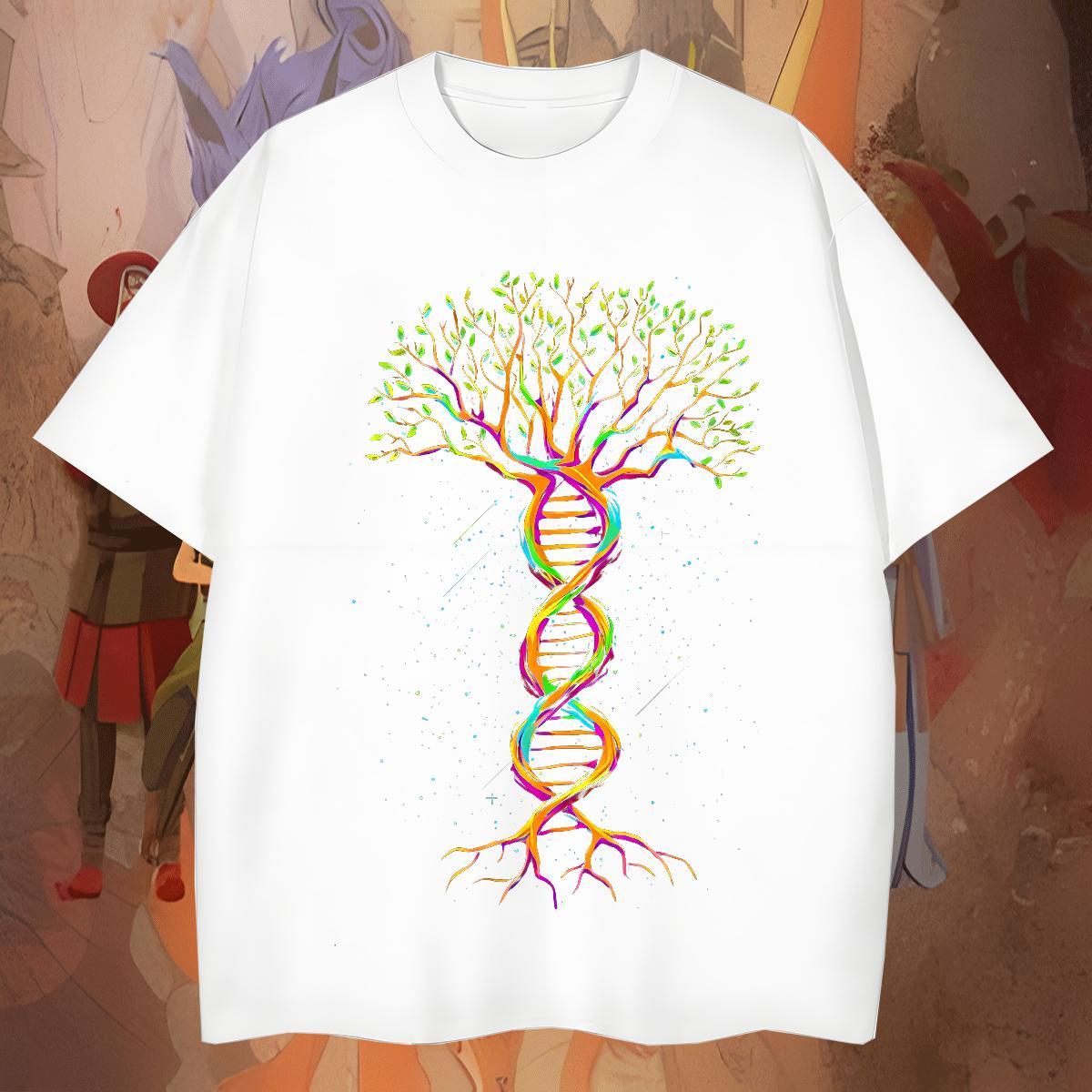 Popular tree T-Shirts for Men Home Outdoor Men Tops Tees 230g 100% Cotton 2024 Summer Round Neck Short Sleeve DIY Tee Shirt