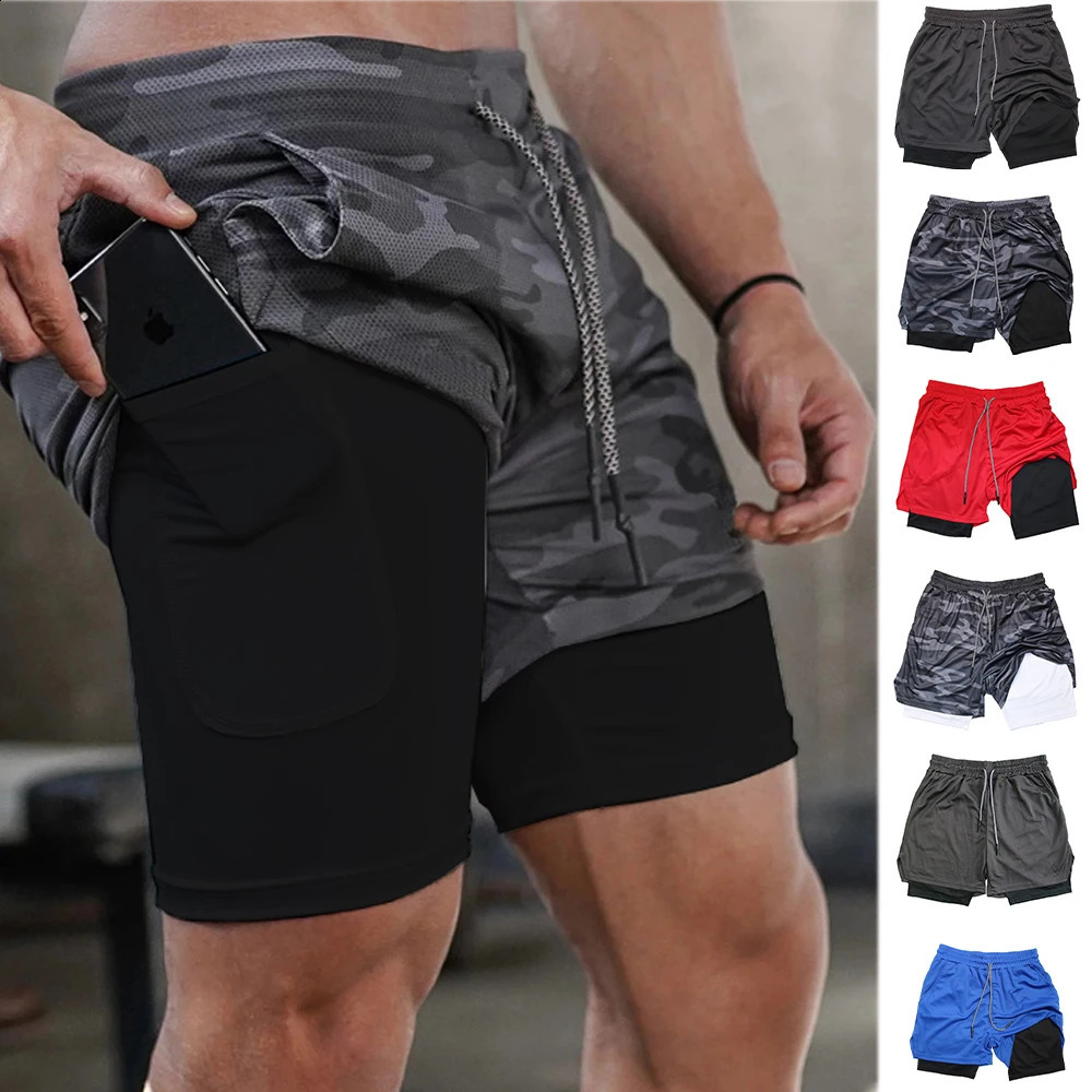Mens multi pocket shorts fitness casual beach exercise tight daily style 240819