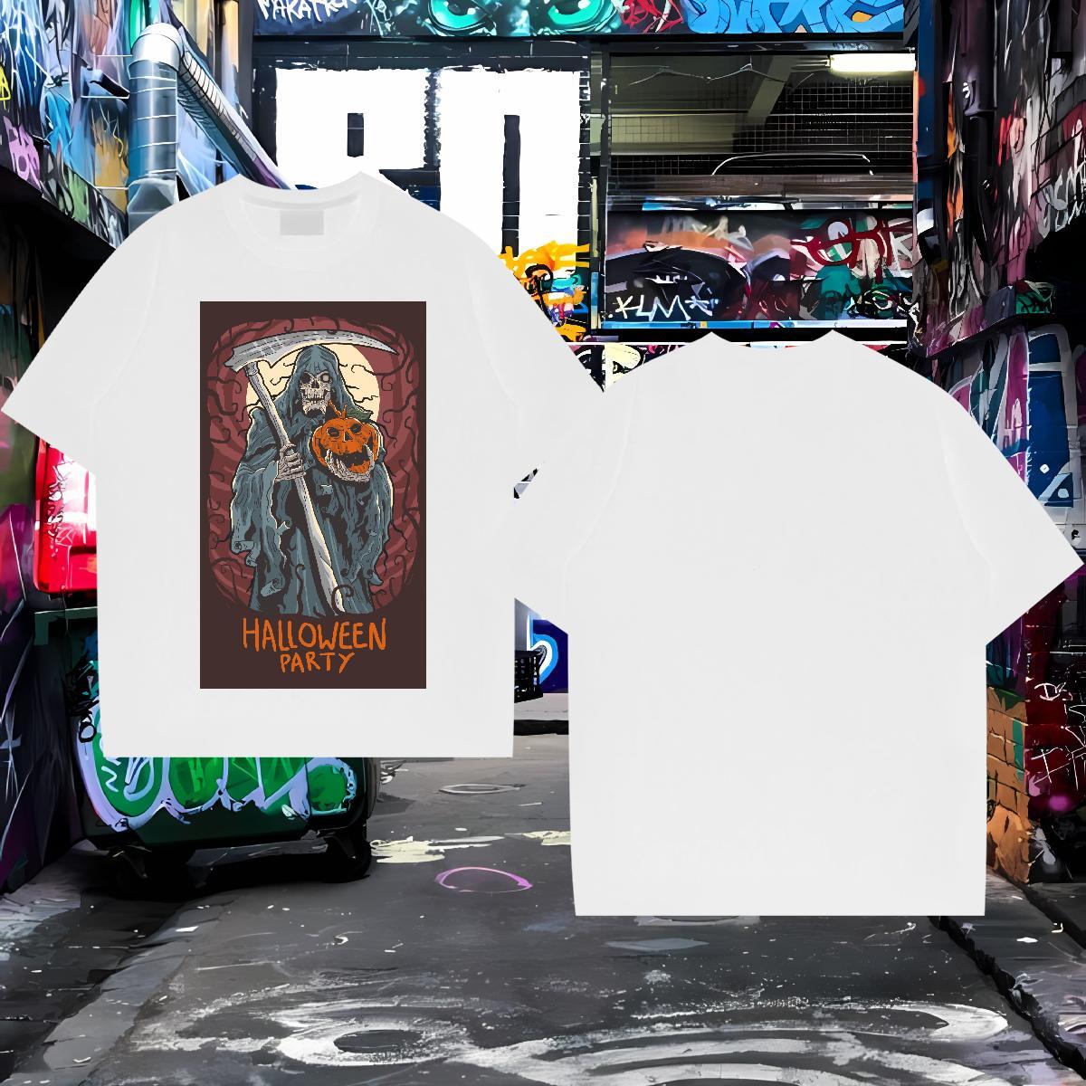 Comfortable Men T Shirts halloween Breathable Casual Daily Wear DIY Logo Oversized 230g Cotton Men Tshirts Classic Tee Shirt