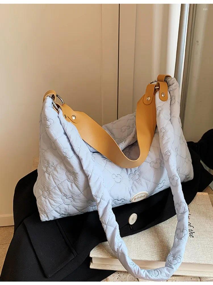 Hobo Canvas Bag Women's Tote Large Capacity Summer Crossbody 2024 Casual Plaid College Class High Quality Travel 05f0