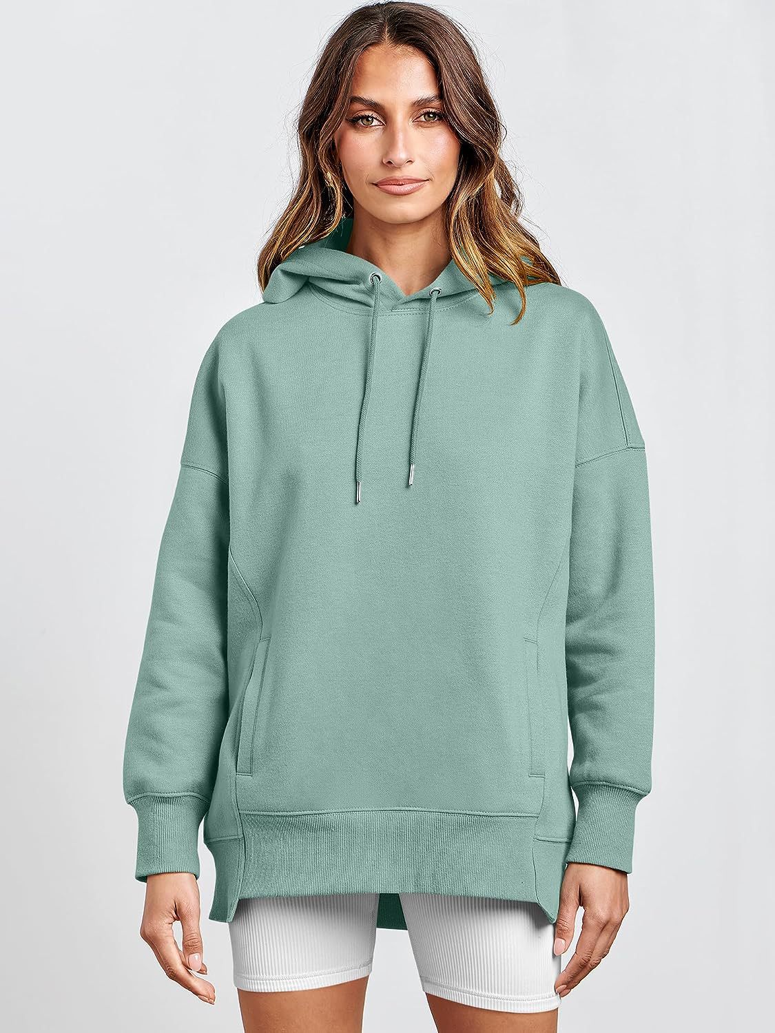 Simple Women's Hoodie - Comfortable Solid Color Casual Long-Sleeved Pullover with Drawstring Closure