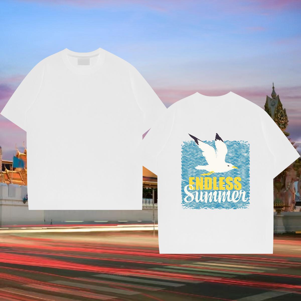 DIY Customized Mens Tshirts bird Summer Casual 100% Cotton 230g Clothes Breathable Short Sleeve Wholesale T shirt Custom Printing