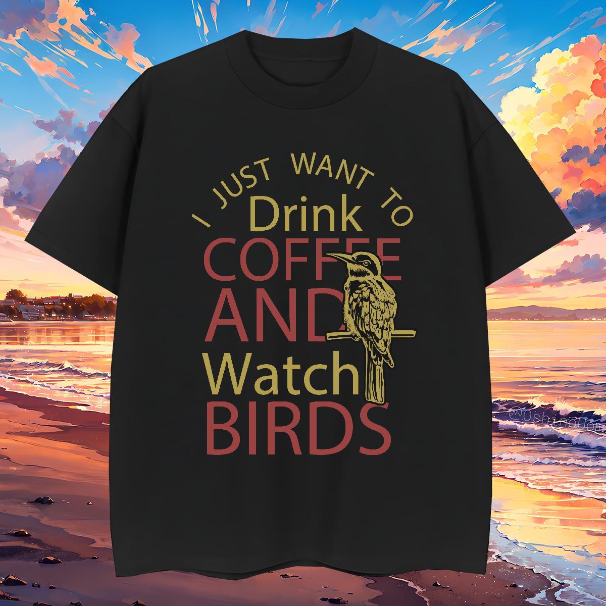 Loose bird 100% Cotton 230g Men Clothes T-Shirt Hip Hop Street Breathable Crew Neck T-Shirts Classic Custom Printing Clothings