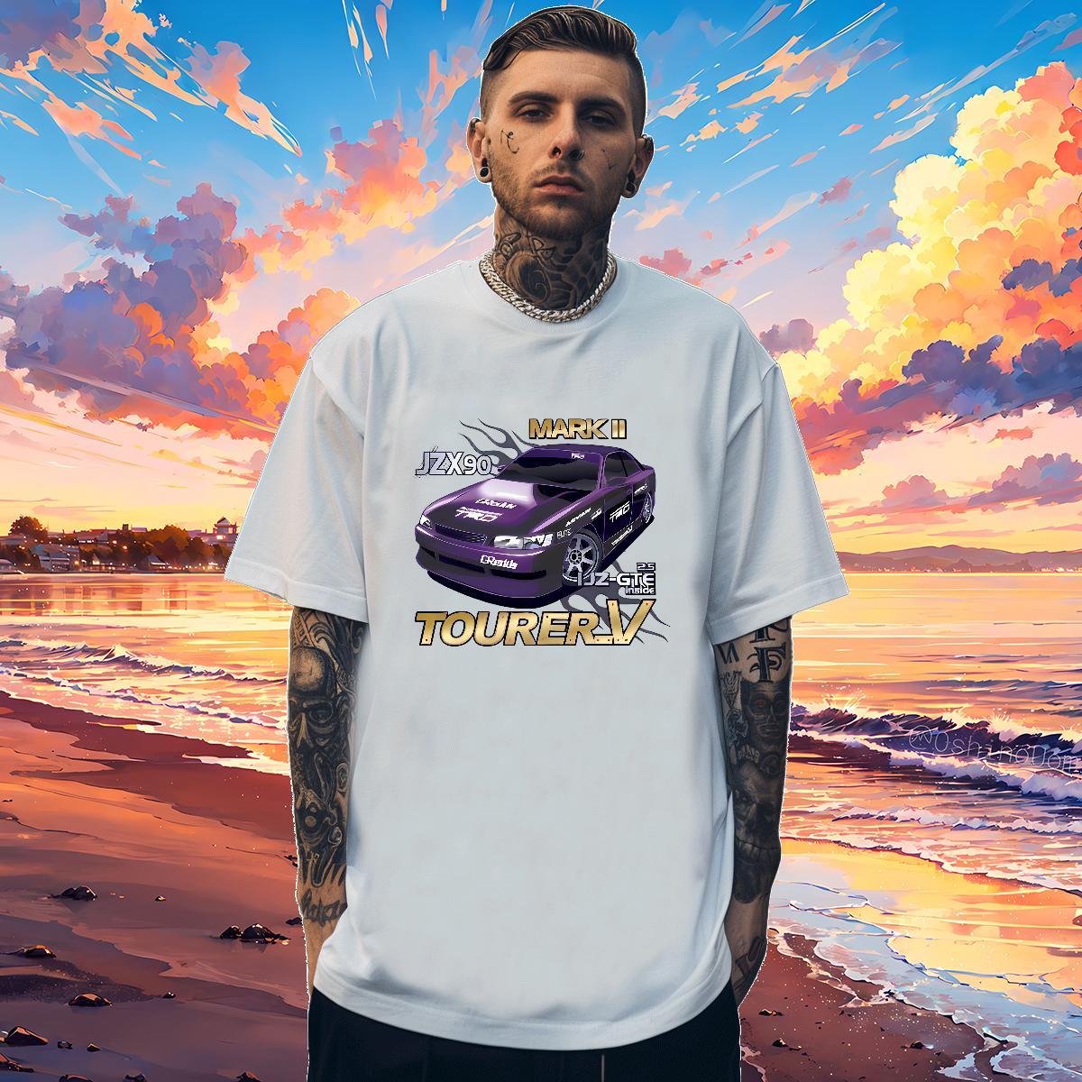 Comfortable beach 230g 100% Cotton Couples T Shirts Outdoor Breathable T Shirt For Man Custom Anime Tops Shirt