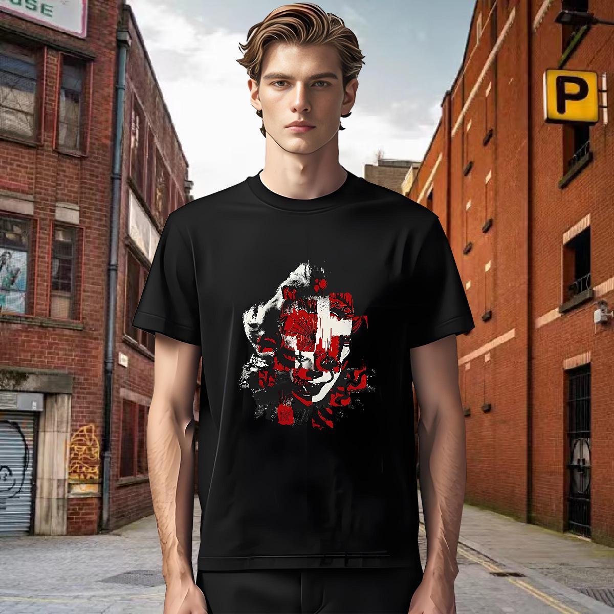 T shirt 230g 100% Cotton scary Hip Hop Street Breathable Short Sleeve Plus Size Custom Men Tees 2024 DIY Designer Tops Shirt
