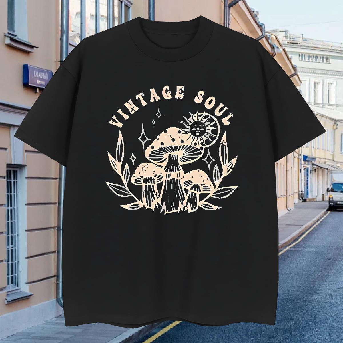 T Shirts Men 230g Pure Cotton painting Street Wear Breathable Short Sleeve Plus Size Cartoon Tshirts Classic Casual Cool Tops Shirt
