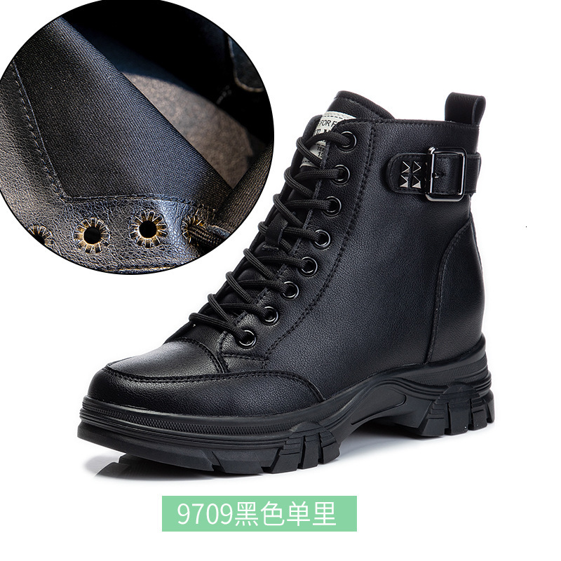 Ddmysports Inner Height Increase CM Martin Winter New Plush Mid Length Short Boots For Children S Casual Leather Women Shoes Trend OUTDOOR