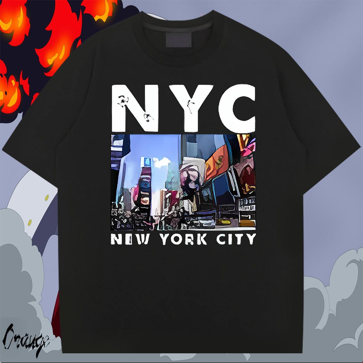 Brand Men Tees Casual 230g Cotton Graphic Crew Neck New York T shirt New Designer Top Tees