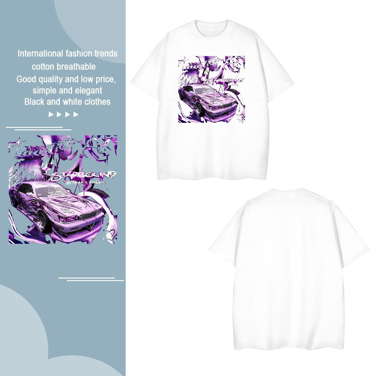 Comfortable beach T-Shirts for Men Anime Printing Street Men Tshirts 230g Pure Cotton New Breathable Crew Neck Plus Size Custom Clothings