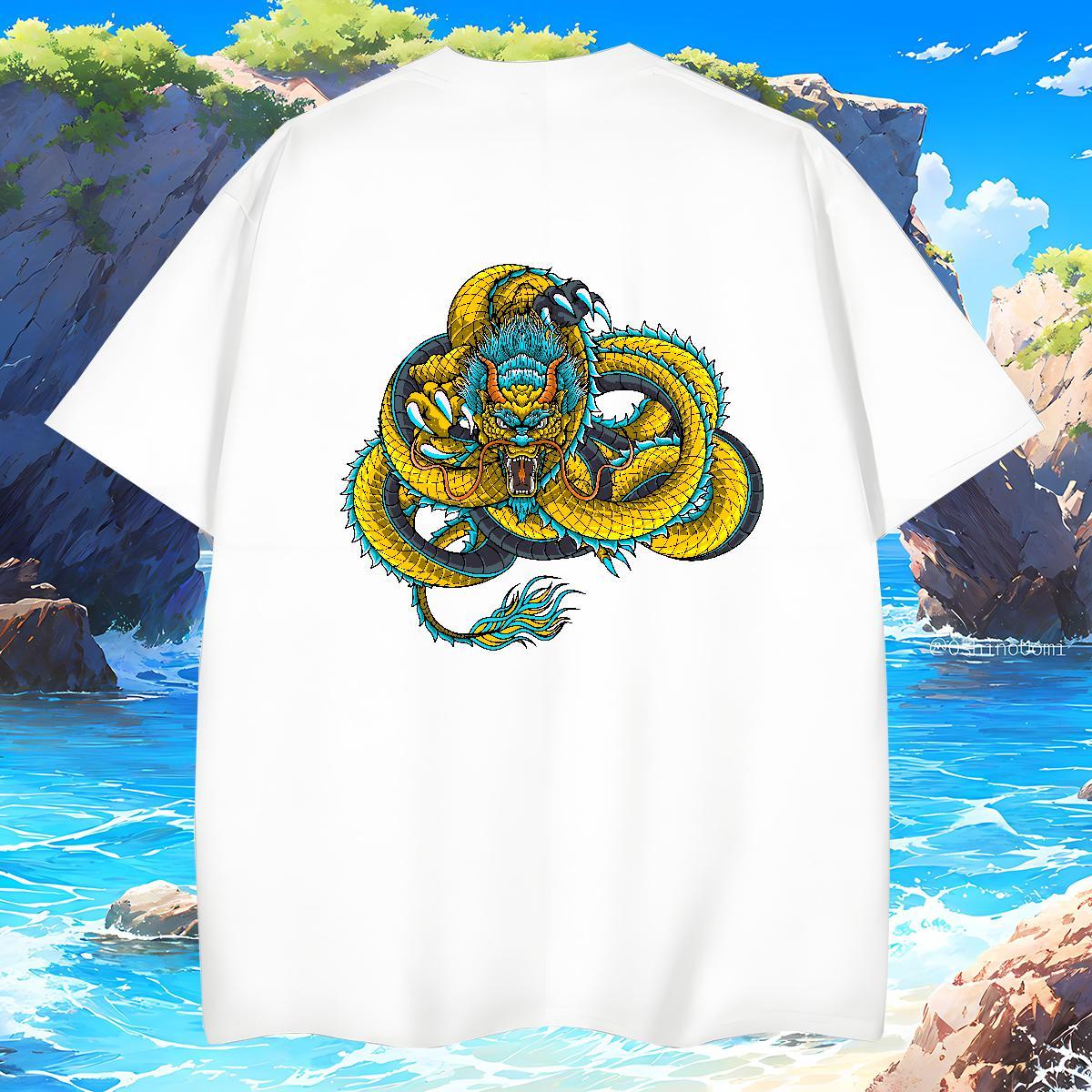 Man T Shirts 230g 100% Cotton dragon Hip Hop Street Crew Neck Oversized Mens Tshirts DIY Customized Soft Top Tees