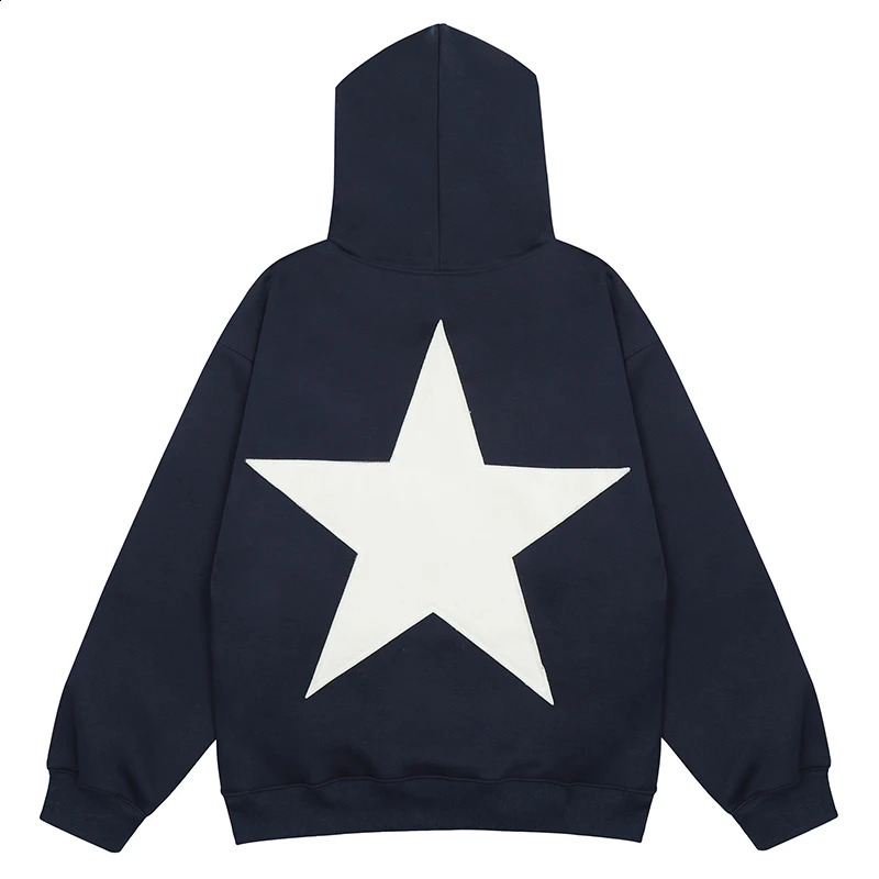Aelfric Eden Star Print Color Contrast Hoodie Sweatshirt Y2K Men Hiphop Harajuku Streetwear Pullover Vintage Loose Cotton Hooded 240819