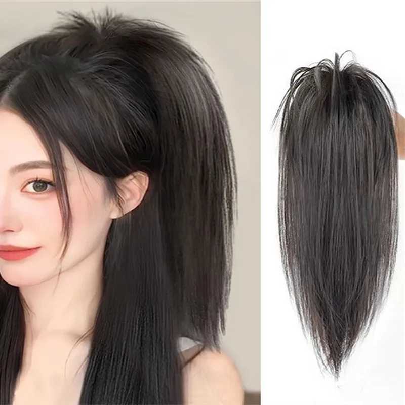 Ponytail female half tied ponytail simulation hair grab clip chicken tail braid fountain ponytail W240817