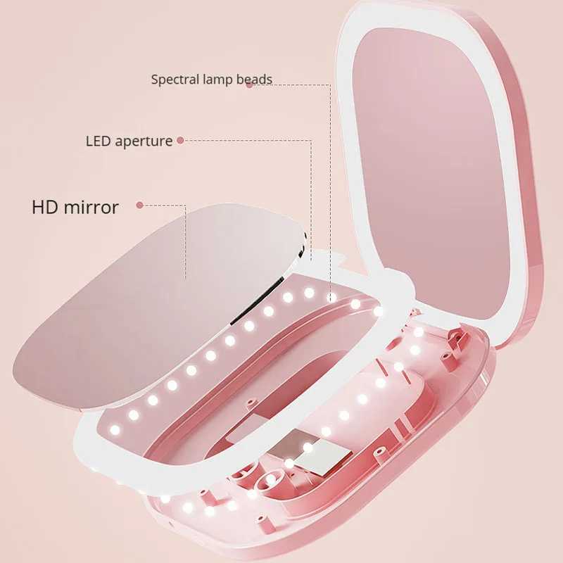 Double-sided Led Folding Makeup Mirror USB Charging Compact and Portable Led Beauty Mirror Y240819